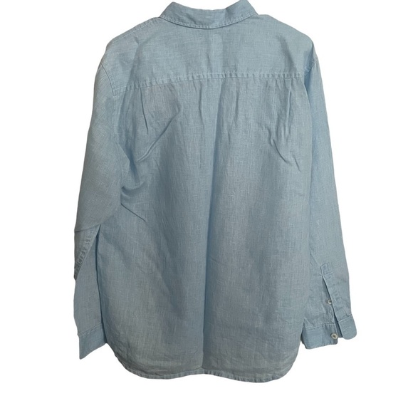 𝅺tommy Bahama Relaxed Light Blue Denim Button Down Long Sleeve Shirt - Picture 3 of 7